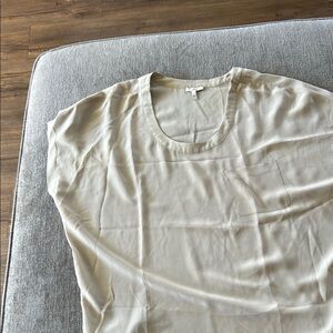 Beige Short Sleeve Top